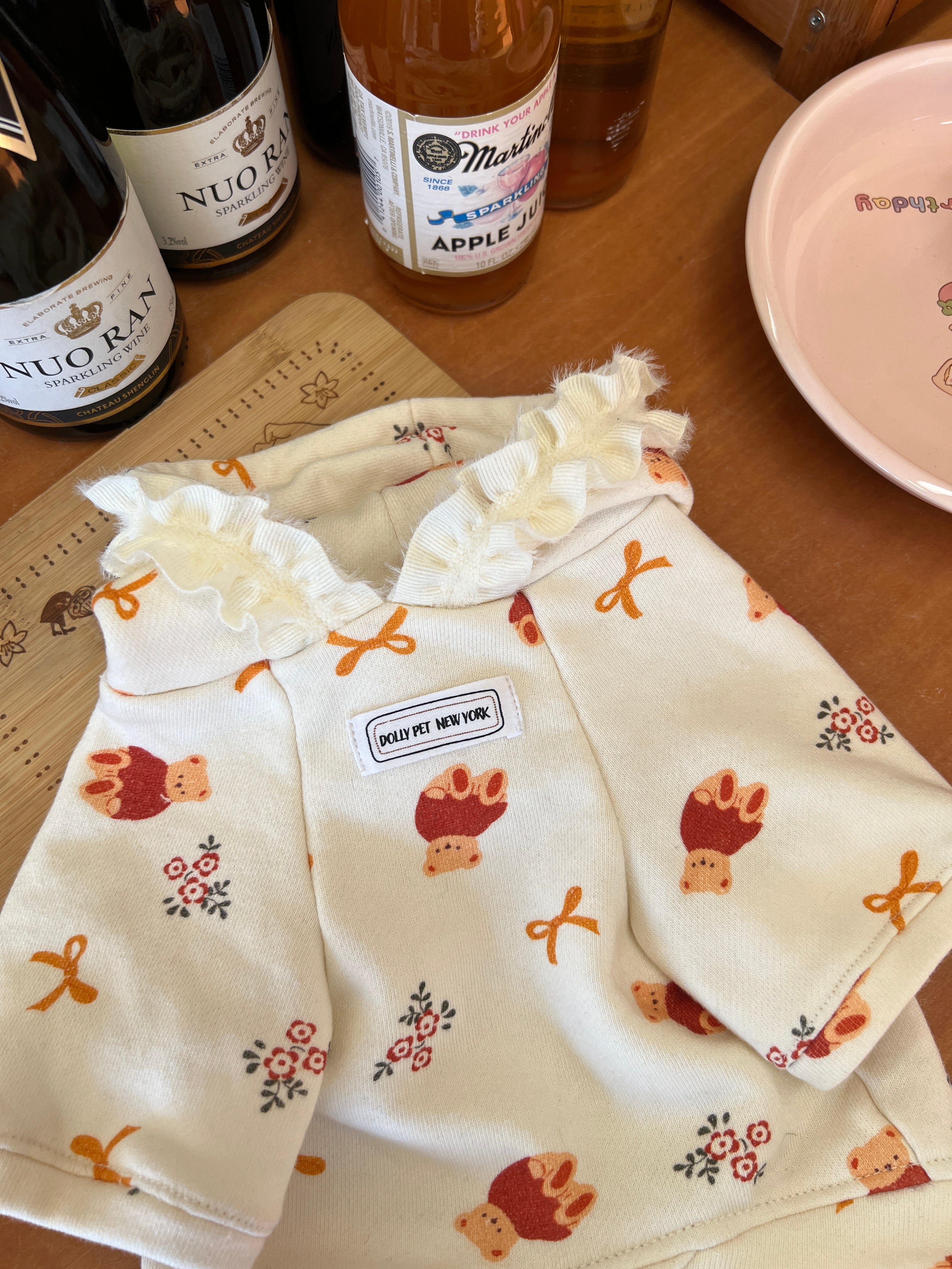 FESTIVE BOW BEAR HOODIE